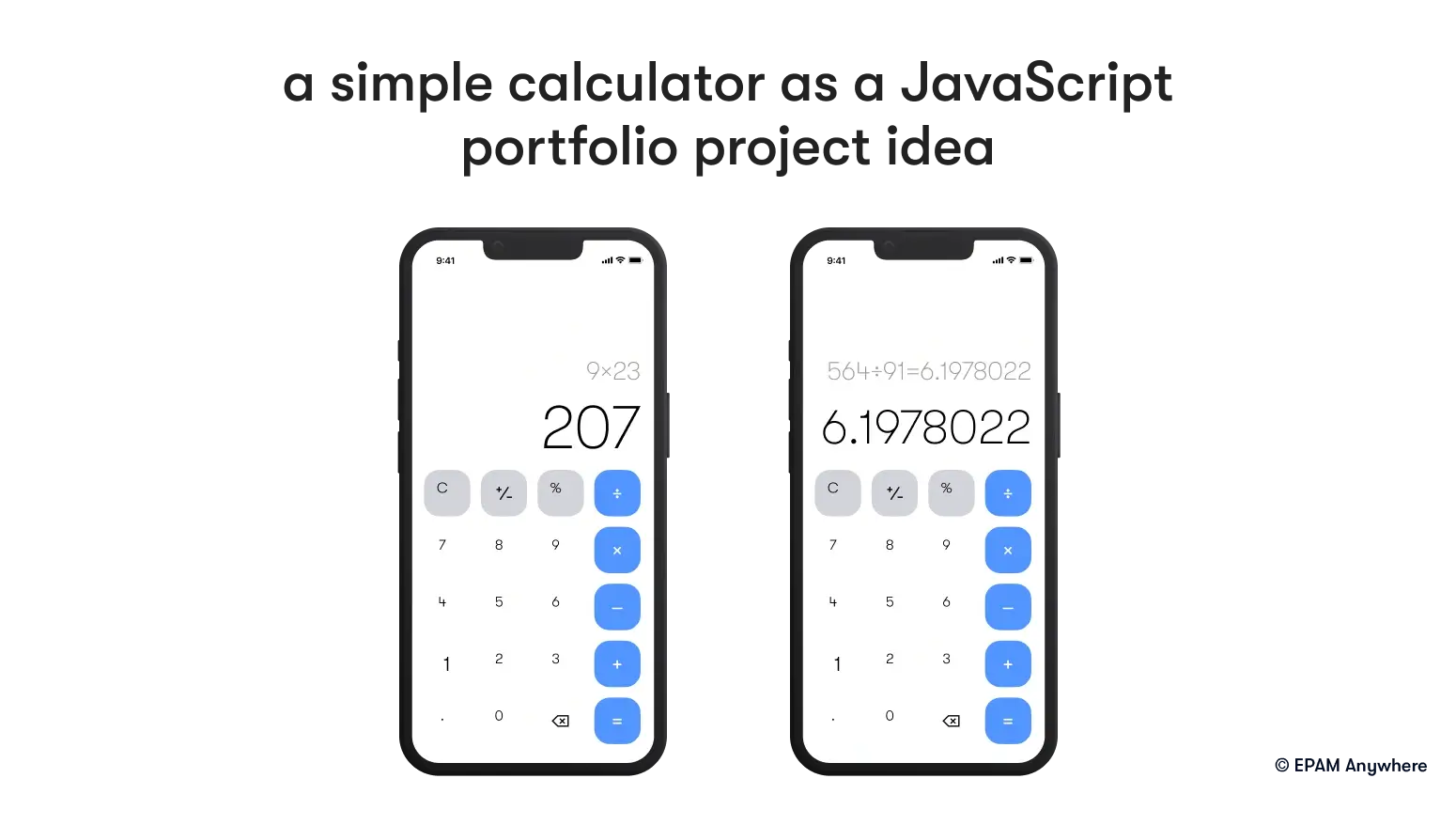 JavaScript portfolio project ideas: simple calculator